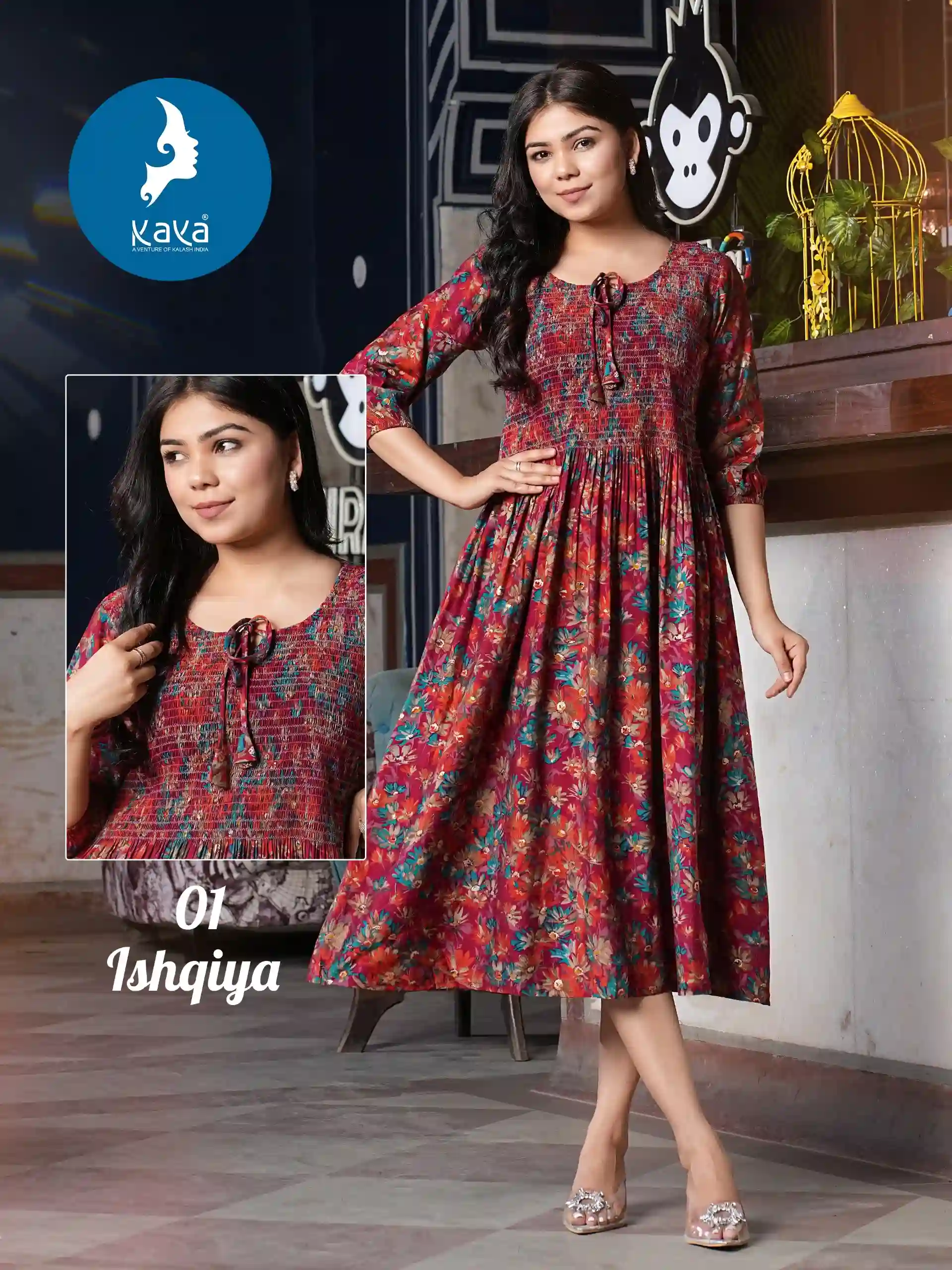 Kaya Ishqiya Chanderi Wholesale Anarkali Kurtis Catalog